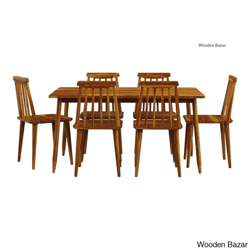 Antique 6-Seater dining table set with chairs by Craft Decor