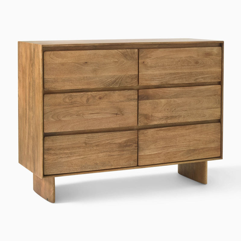 Gayeno Solid Wood Narrow 6-Drawer Dresser - Craft Decor