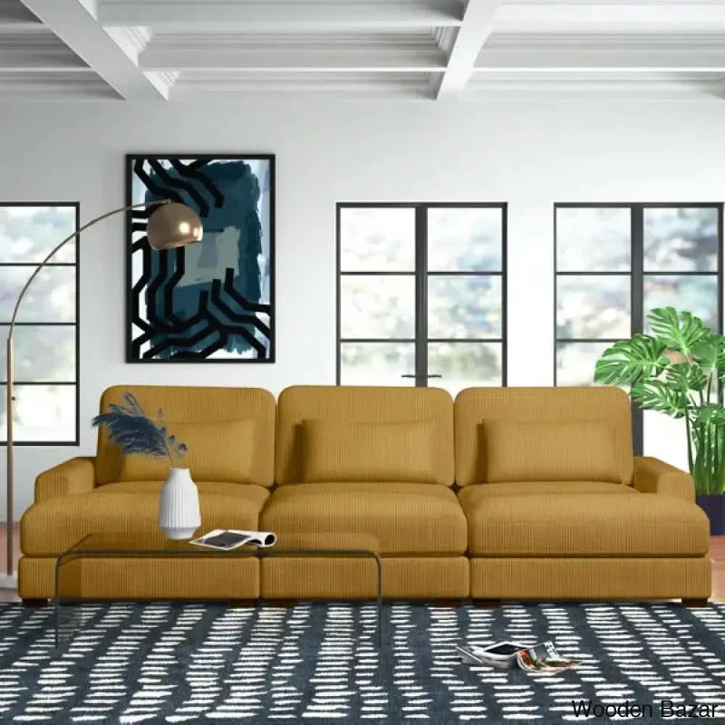 Antravian 127.5'' Upholstered Sofa - Wooden Bazar