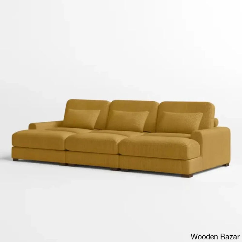 Antravian 127.5'' Upholstered Sofa - Wooden Bazar