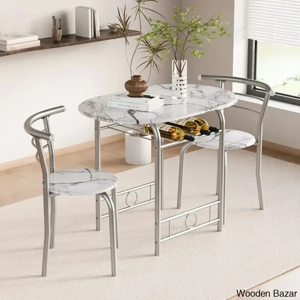 Atwell 2 Seater Dining Table Set - Craft Decor White