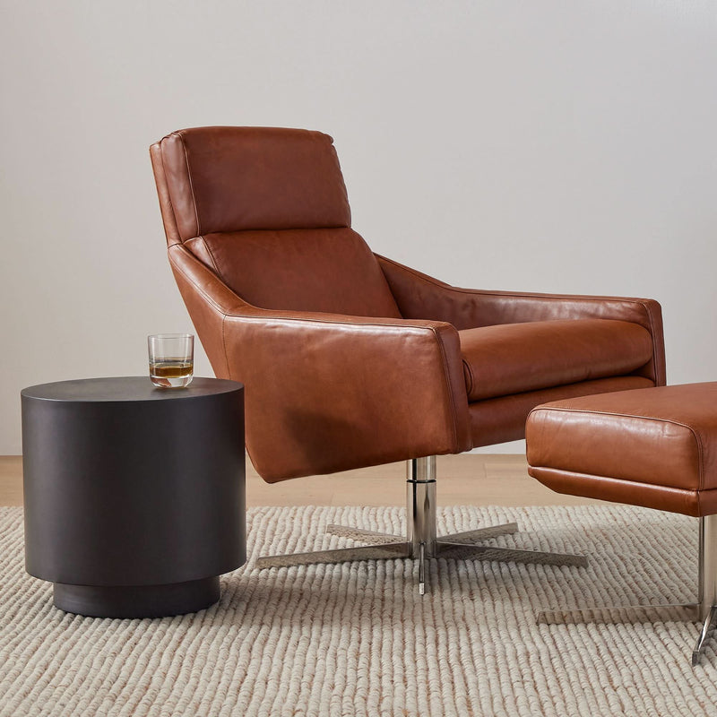 Azex Leather Swivel Armchair - Craft Decor