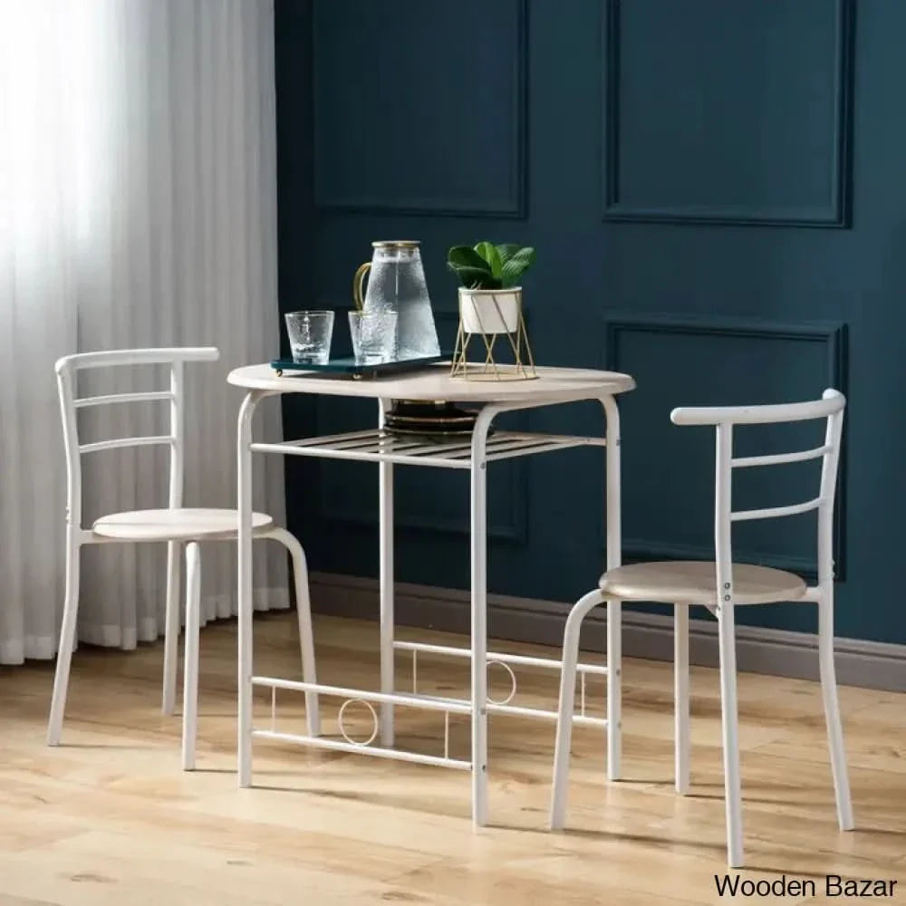 Balder Stylish 2 Seater Dining Table Set - Craft Decor Beige