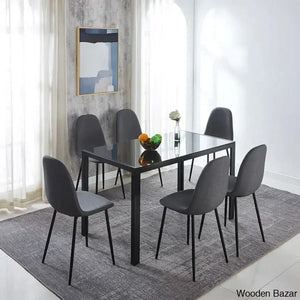 Ballentine 4&6 Seater Beautiful Glass Top Dining Table Set - Craft Decor 6 / Gray