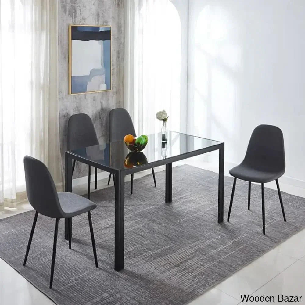 Ballentine 4&6 Seater Beautiful Glass Top Dining Table Set - Craft Decor 4 / Gray