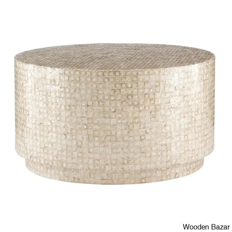 Barcley Modern Shell Finish Coffee Table and center table