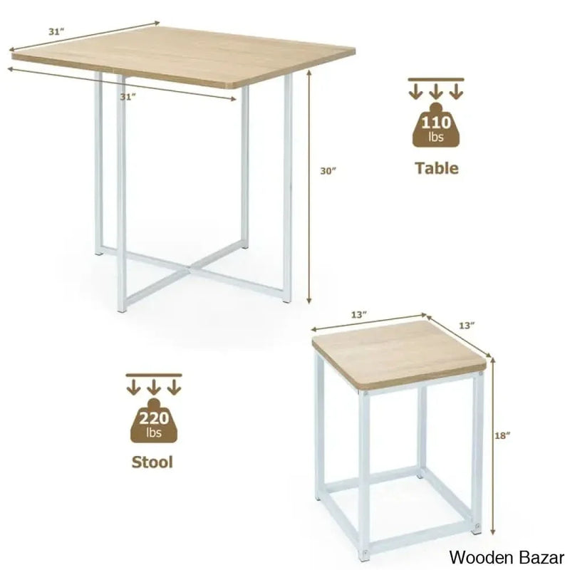 Bardalph Modern 4 Seater Dining Table Set - Craft Decor