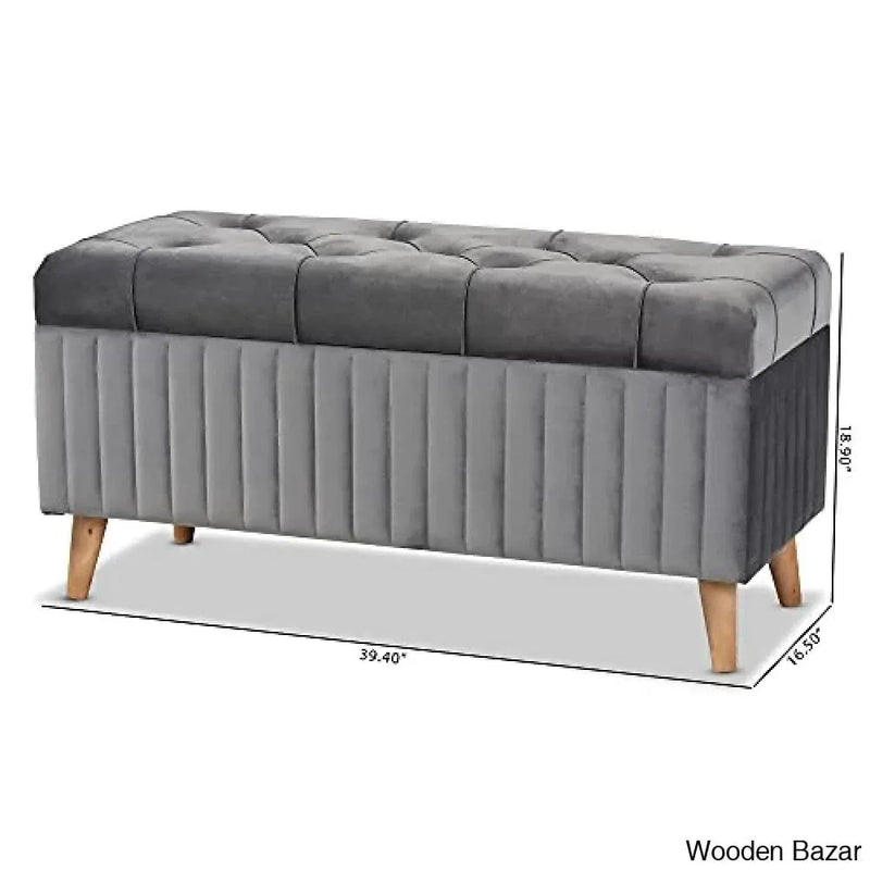 Baxton Studio 188-11568-AMZ Ottomans, Grey/Walnut Brown