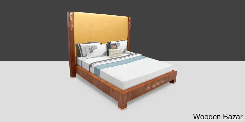 Best Teak Wood Bed With 2 Cushions For Modern Living