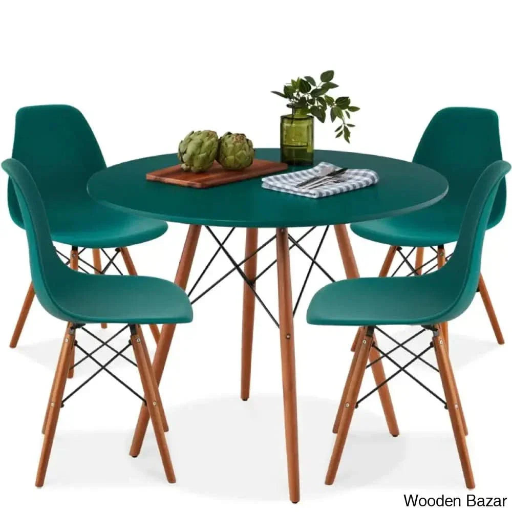 Blaine 4 Seater Stylish Dining Table Set - Craft Decor Green