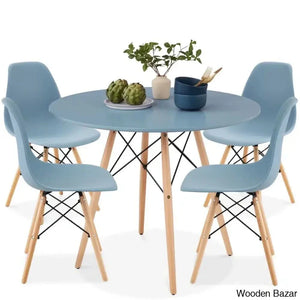 Blaine 4 Seater Stylish Dining Table Set - Craft Decor Light Cyan