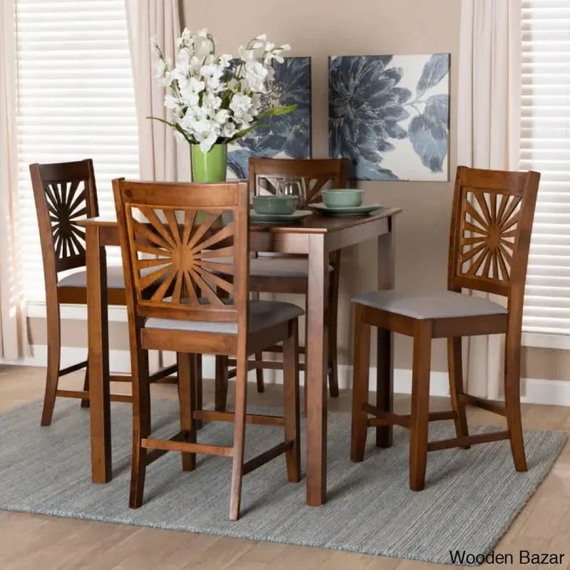Blaine Wooden 4 Seater Dining table Set - Craft Decor