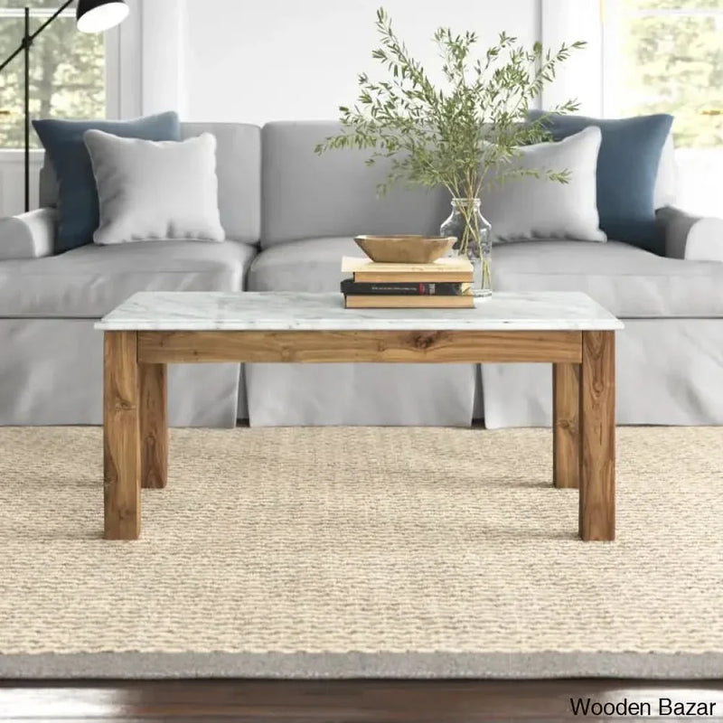 Blanfordz Stone Top Coffee and center Table