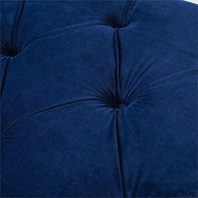 Brika Home Tufted Roll Arm Entryway Bench in Navy Blue