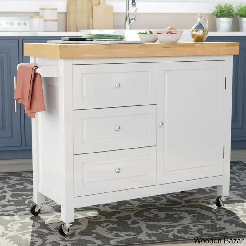 Callahan Wood Kitchen Cart Kitchen trolley cart cabinet kitchen island with storage