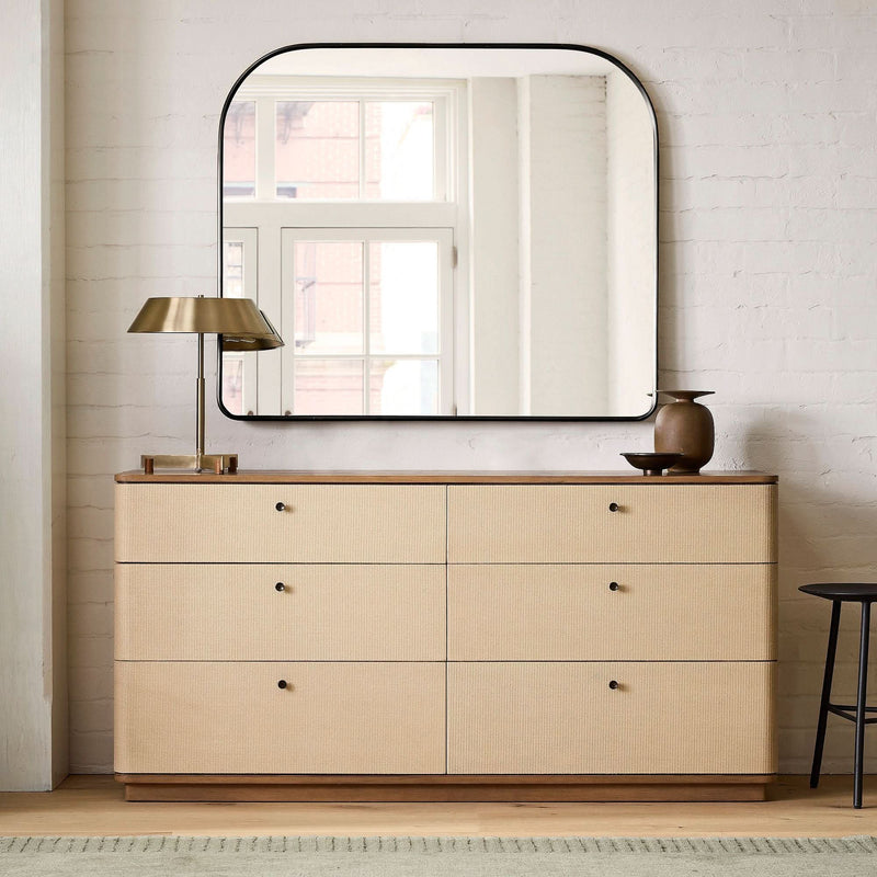 Antimacy Grasscloth 6-Drawer Dresser - Craft Decor