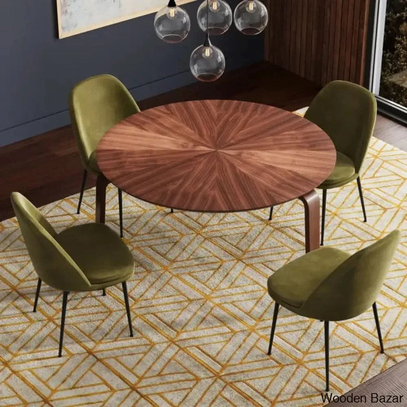 Cardion 4 seater 3 Legs Dining Table Set For Luxury Homes