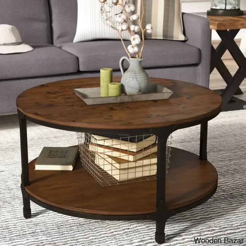 Carolyn Solid Wood Top Coffee and Center Table