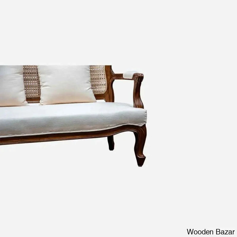 Carry 3 Seater Rattan Sofa With Pillows - Wooden Bazar