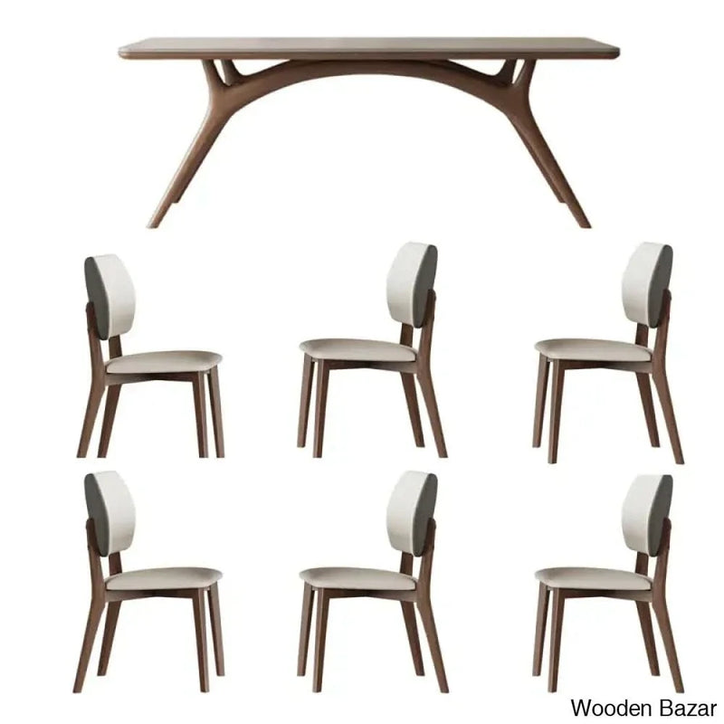 Cavalon New Stylish 6 Seater Dining Table Set - Craft Decor