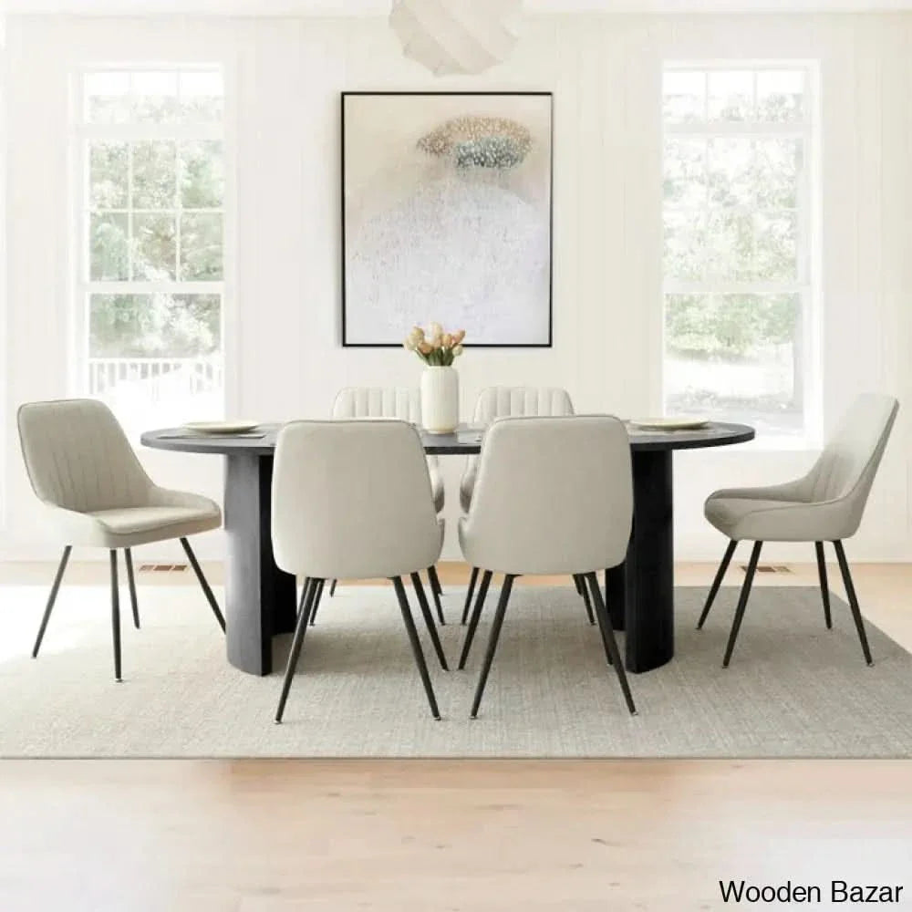 Ceder Luxury 6 Seater Dining Table Set - Craft Decor Black