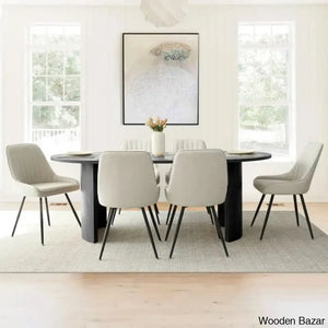 Ceder Luxury 6 Seater Dining Table Set - Craft Decor Black