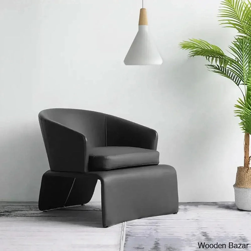Chair Microfiber Leather Upholstered Deep Gray Chair