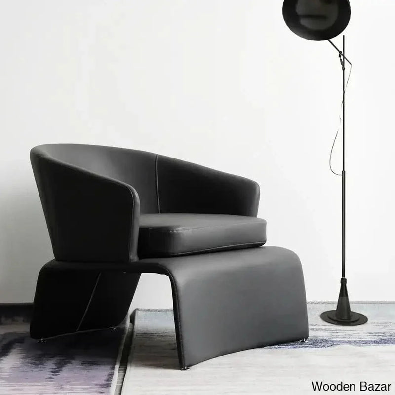 Chair Microfiber Leather Upholstered Deep Gray Chair