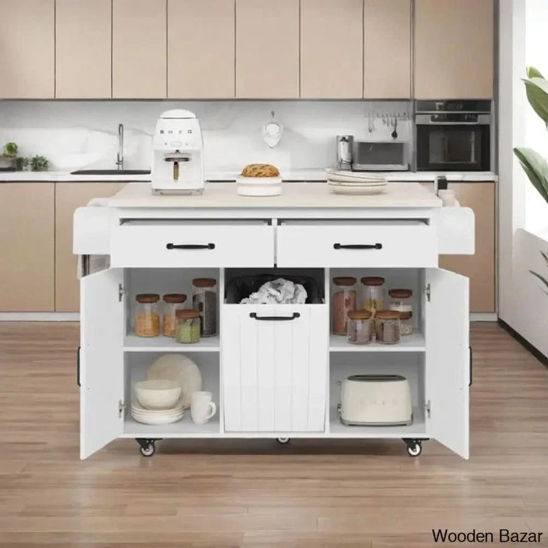 Charlis Wood Kitchen Cart Kitchen trolley cart cabinet kitchen island with storage