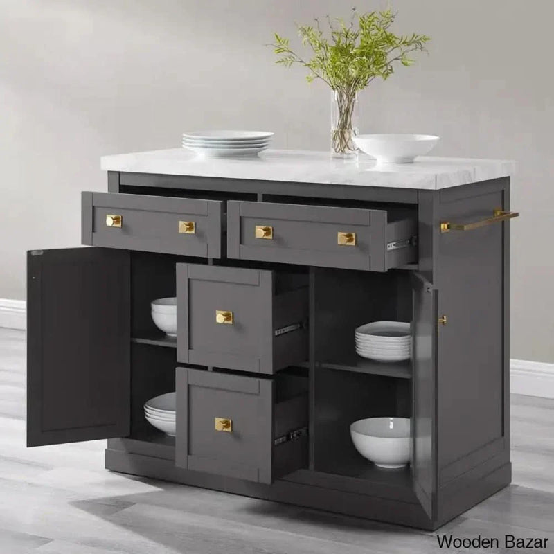 Claire Wood Kitchen Island Kitchen trolley cart cabinet kitchen island with storage