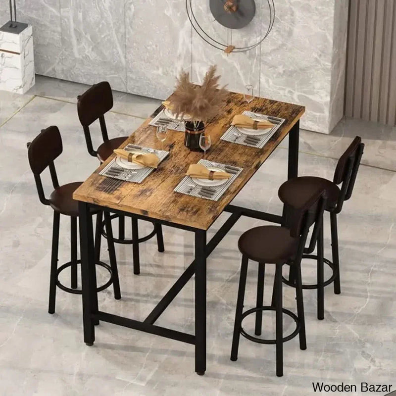 Corol Stylish 4 Seater Kitchen & Dining Room Set with 4 Stools