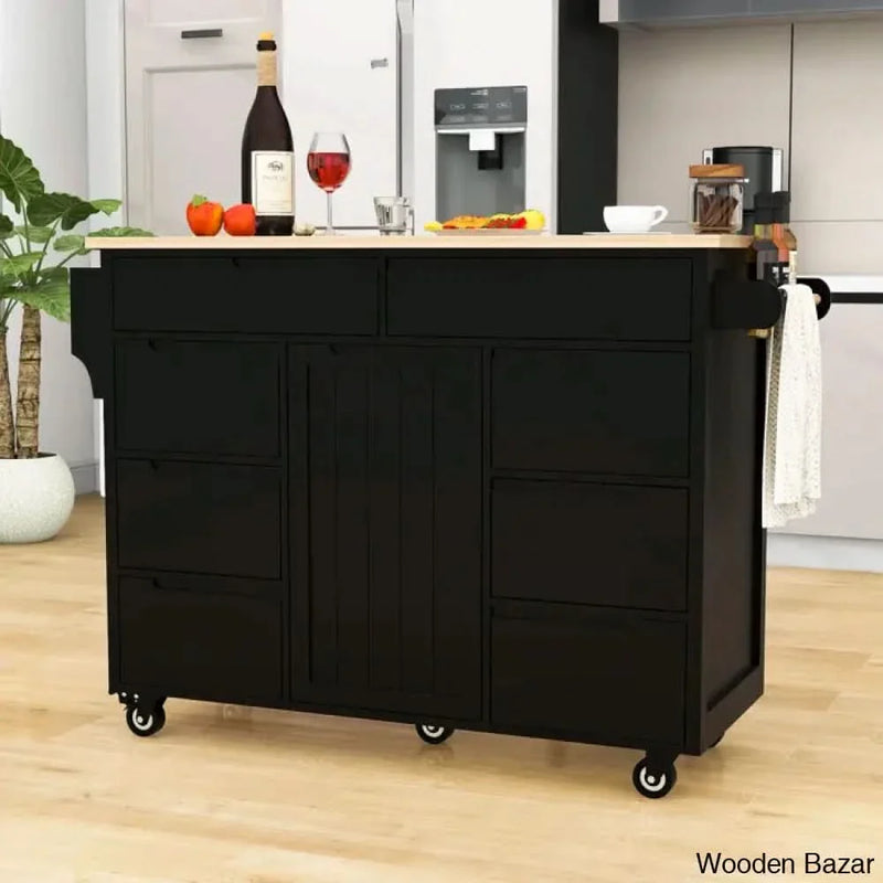 Crader Wood Kitchen Cart Kitchen trolley cart cabinet kitchen island with storage