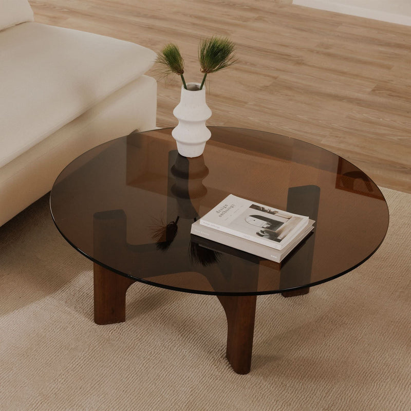 Onpix Round Glass Coffee Table - Craft Decor