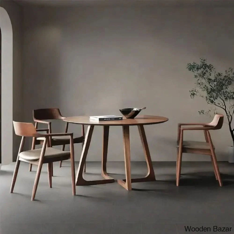 Dana 4 Seater Solid Wood Sled Dining Set - Craft Decor 29.5’’H X 59’’L 59’’W