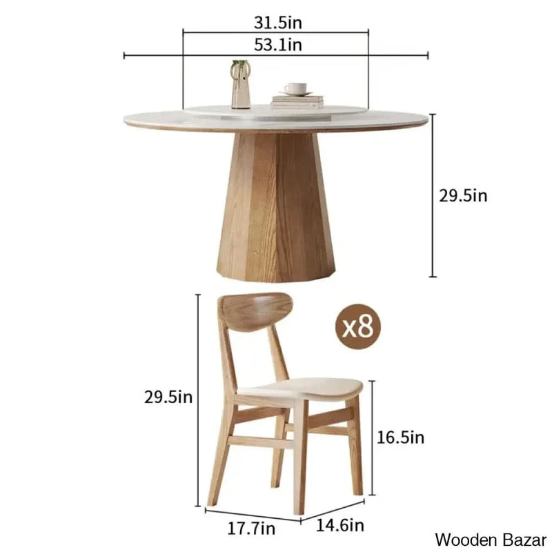Darnell Luxury 4/6/8 Seater Pedestal Dining Set - Craft Decor