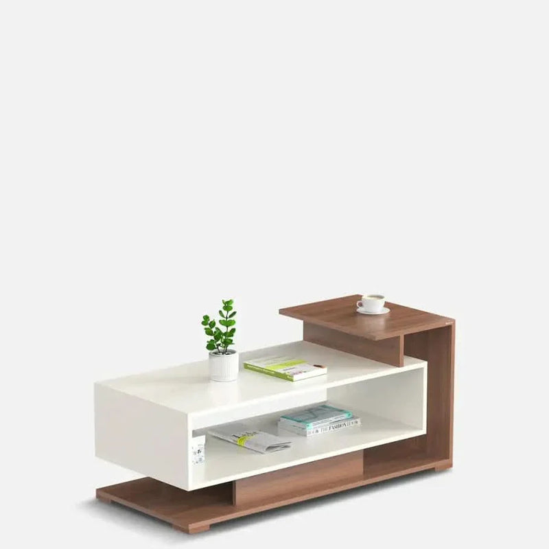 Declove Coffee Table In Walnut & White Finish