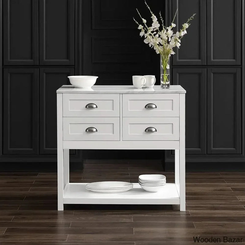 Deden Marble Top Kitchen Island Kitchen trolley cart cabinet kitchen island with storage