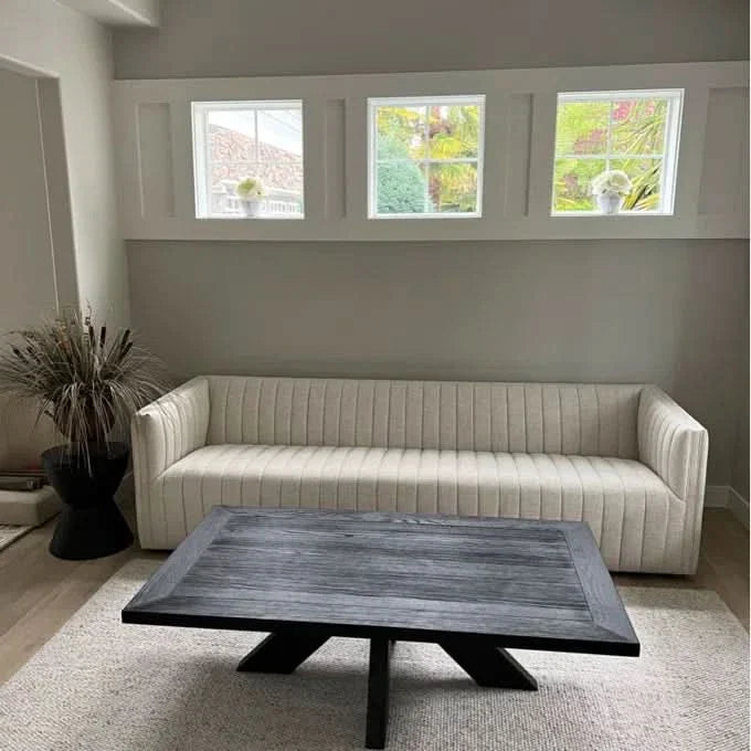 Modern Velvet Tuxedo Sofa with Channel Tufting – Plush Seating