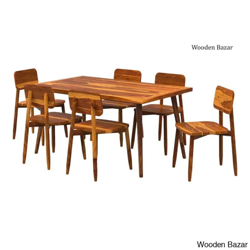 DELUX DINING TABLE SET WITH 6 SEATS AND CHAIRS MADE OF TEAK WOOD
