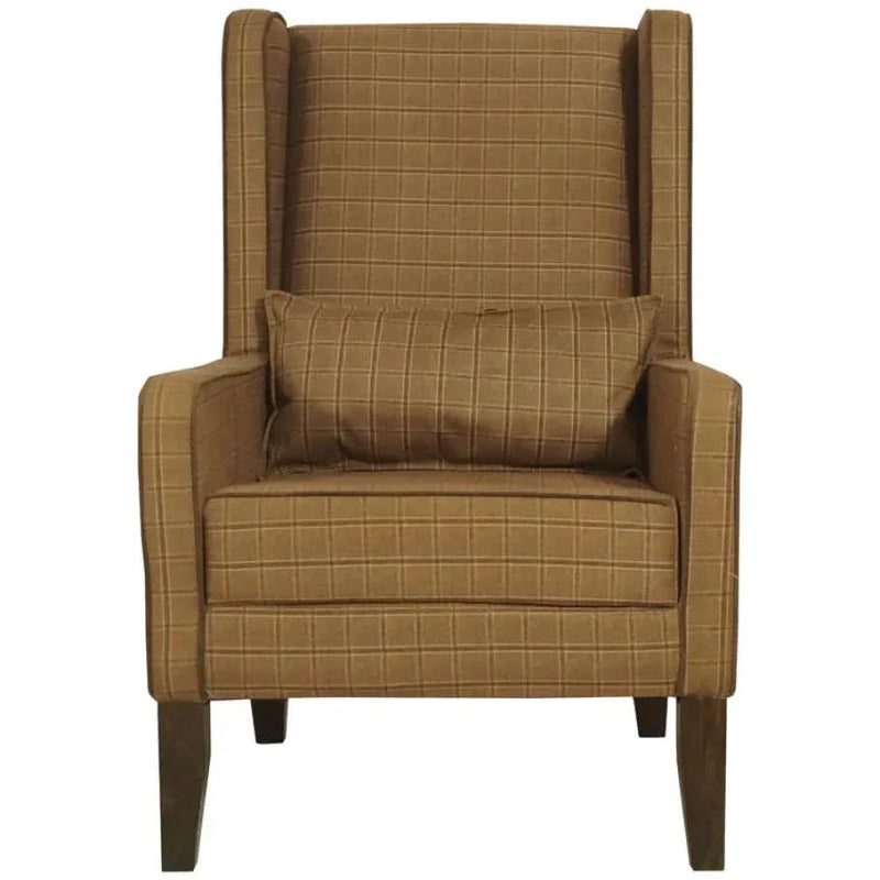 Diane Brown Wing Chair in Brown Color - Craft Decor