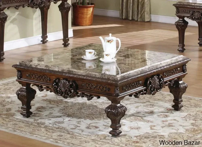 Dollinws Stone Top Coffee and center Table