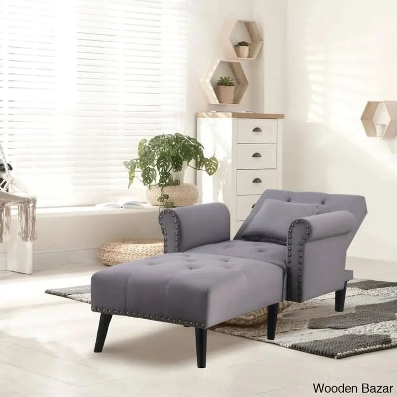 Doraville Tufted Round Arms Reclining Chaise Lounge