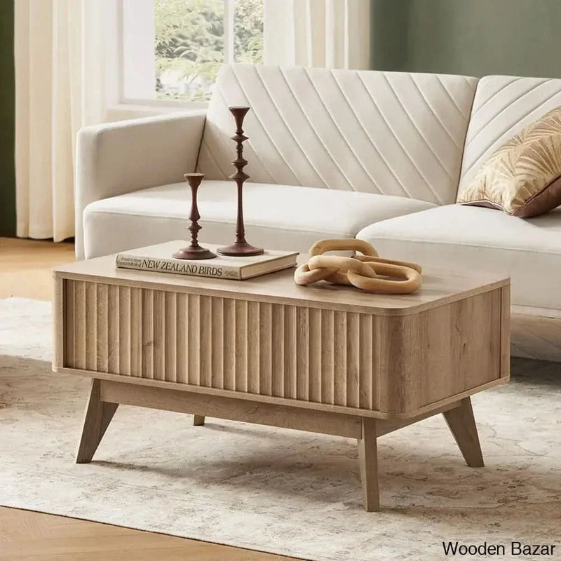 Dorcus Modern Coffee Table And Center Table - Craft Decor Golden Oak