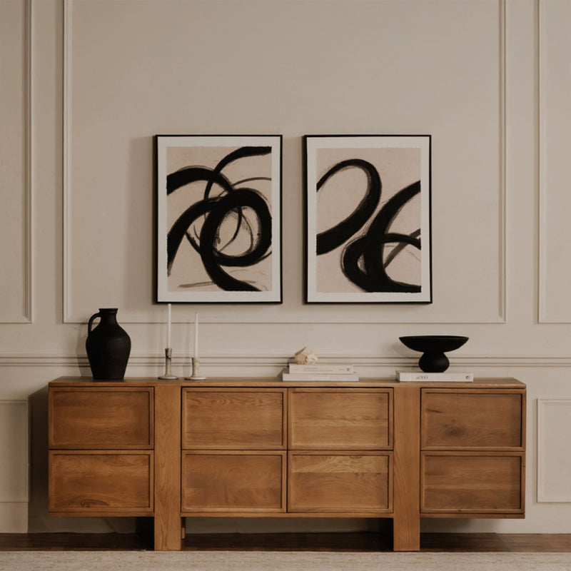 Yukane Oak 8 Drawer Dresser - Craft Decor