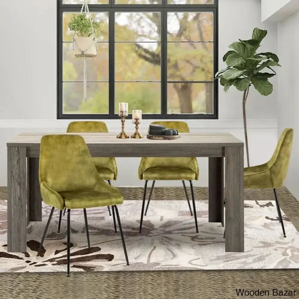 Dunstan Stylish 4 Seater Dining Table Set - Craft Decor Gray Oak
