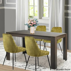 Dunstan Stylish 4 Seater Dining Table Set - Craft Decor Walnut