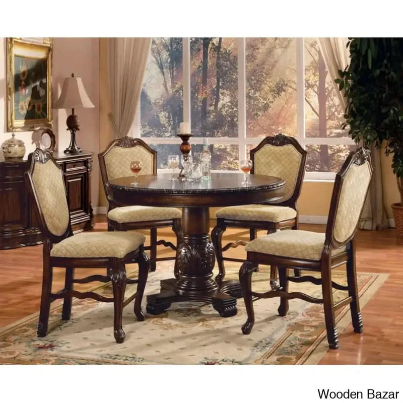 Dynomo 4 Seater Pedestal Dining Table Set for Modern Living