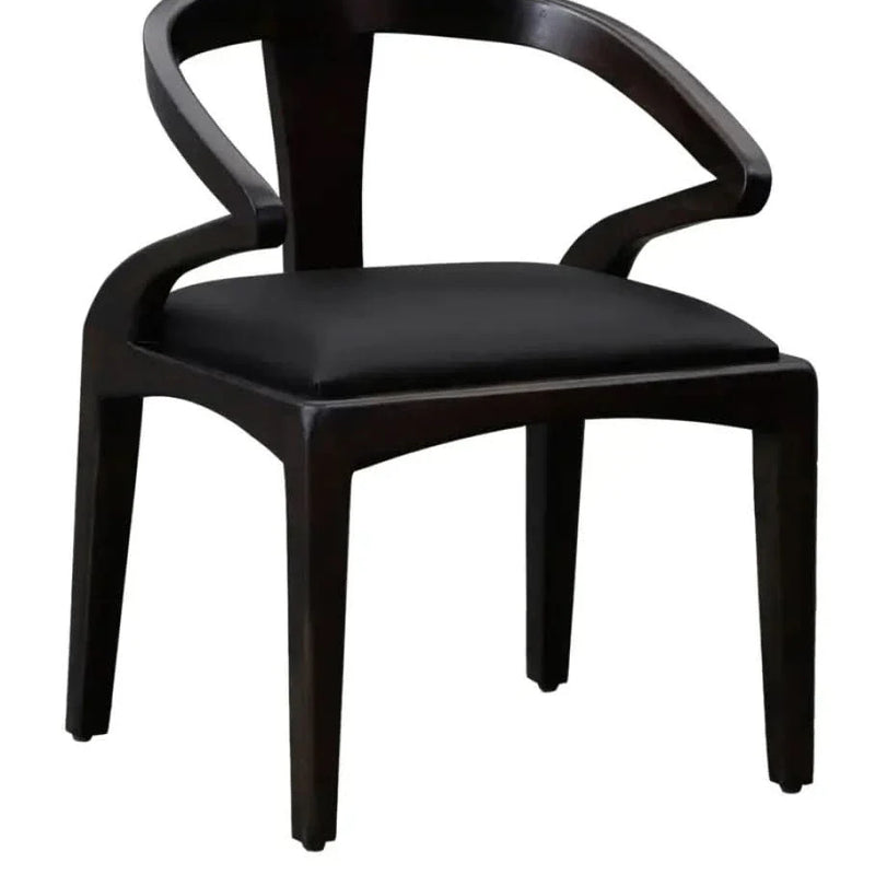Elegant Solid Wood Armchair in Warm Chestnut Finish