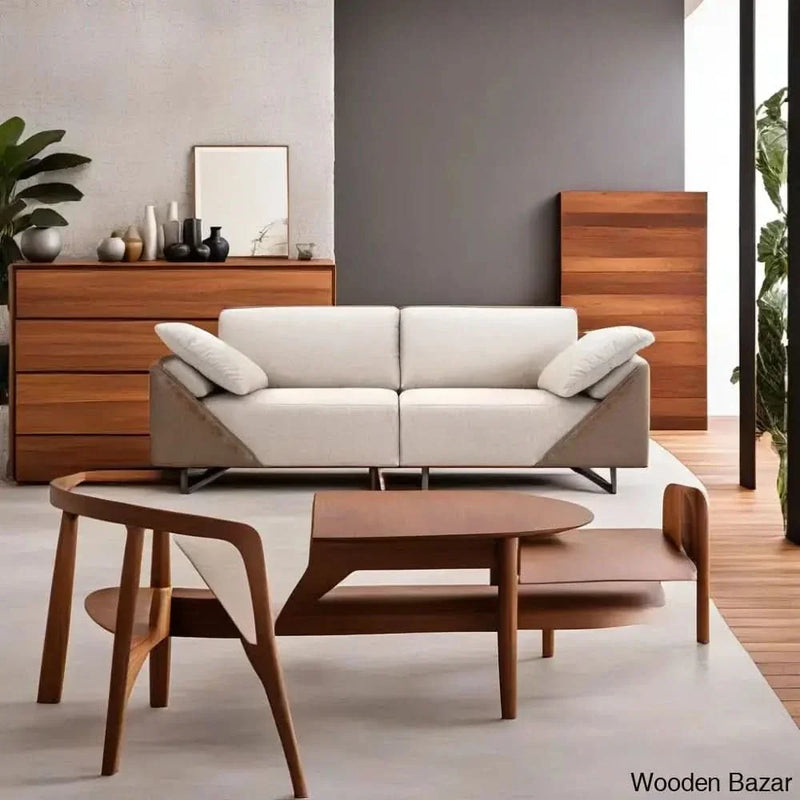 Eliana Contemporary Beige Upholstered Sofa in Modern Elegance in Soft Fabric