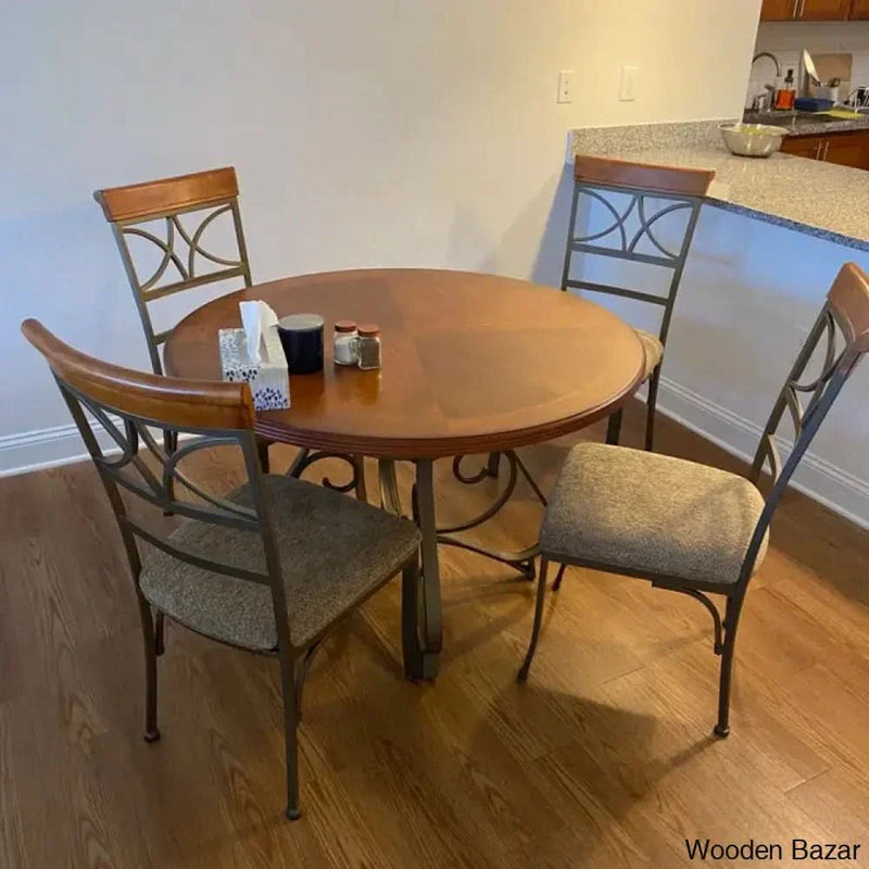Elijah New Round Table Dining 6 Seater Set - Craft Decor
